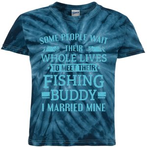 Fishing Fisherman Fishing Buddy Married Kids Tie-Dye T-Shirt