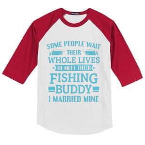 Fishing Fisherman Fishing Buddy Married Kids Colorblock Raglan Jersey