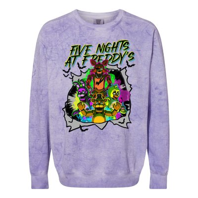 Freddy Fazbear Fnaf Five Nights At Freddys Meme Halloween Colorblast Crewneck Sweatshirt