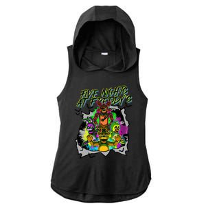 Freddy Fazbear Fnaf Five Nights At Freddys Meme Halloween Ladies PosiCharge Tri-Blend Wicking Draft Hoodie Tank