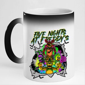 Freddy Fazbear Fnaf Five Nights At Freddys Meme Halloween 11oz Black Color Changing Mug