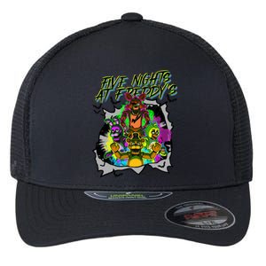 Freddy Fazbear Fnaf Five Nights At Freddys Meme Halloween Flexfit Unipanel Trucker Cap