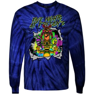 Freddy Fazbear Fnaf Five Nights At Freddys Meme Halloween Tie-Dye Long Sleeve Shirt