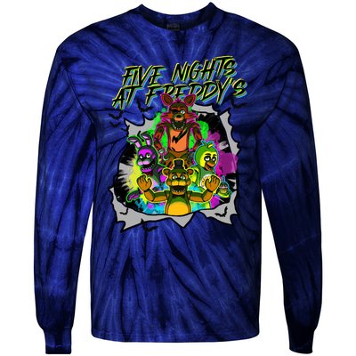 Freddy Fazbear Fnaf Five Nights At Freddys Meme Halloween Tie-Dye Long Sleeve Shirt