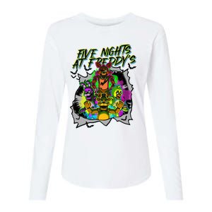 Freddy Fazbear Fnaf Five Nights At Freddys Meme Halloween Womens Cotton Relaxed Long Sleeve T-Shirt