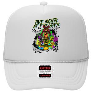 Freddy Fazbear Fnaf Five Nights At Freddys Meme Halloween High Crown Mesh Back Trucker Hat