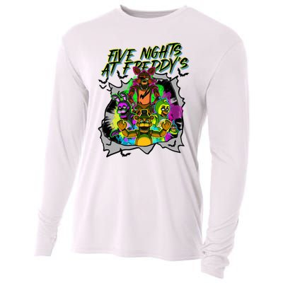 Freddy Fazbear Fnaf Five Nights At Freddys Meme Halloween Cooling Performance Long Sleeve Crew