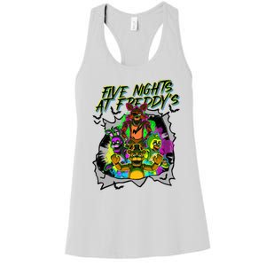 Freddy Fazbear Fnaf Five Nights At Freddys Meme Halloween Women's Racerback Tank