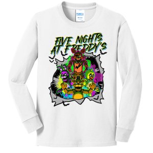 Freddy Fazbear Fnaf Five Nights At Freddys Meme Halloween Kids Long Sleeve Shirt