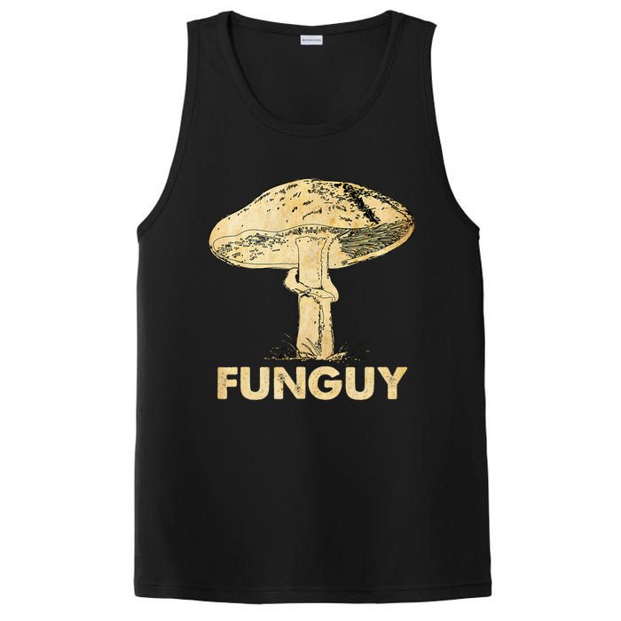 Funguy Funny Fungi Fungus Mushroom Men Funny Guy Vintage PosiCharge Competitor Tank