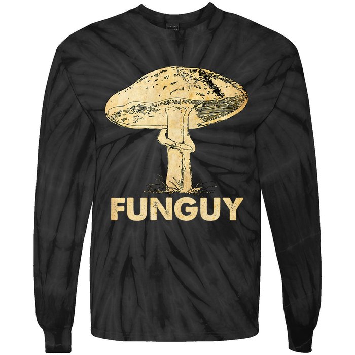 Funguy Funny Fungi Fungus Mushroom Men Funny Guy Vintage Tie-Dye Long Sleeve Shirt