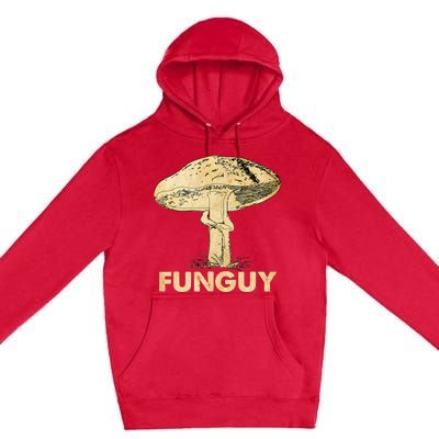 Funguy Funny Fungi Fungus Mushroom Men Funny Guy Vintage Premium Pullover Hoodie