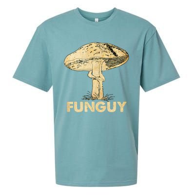 Funguy Funny Fungi Fungus Mushroom Men Funny Guy Vintage Sueded Cloud Jersey T-Shirt