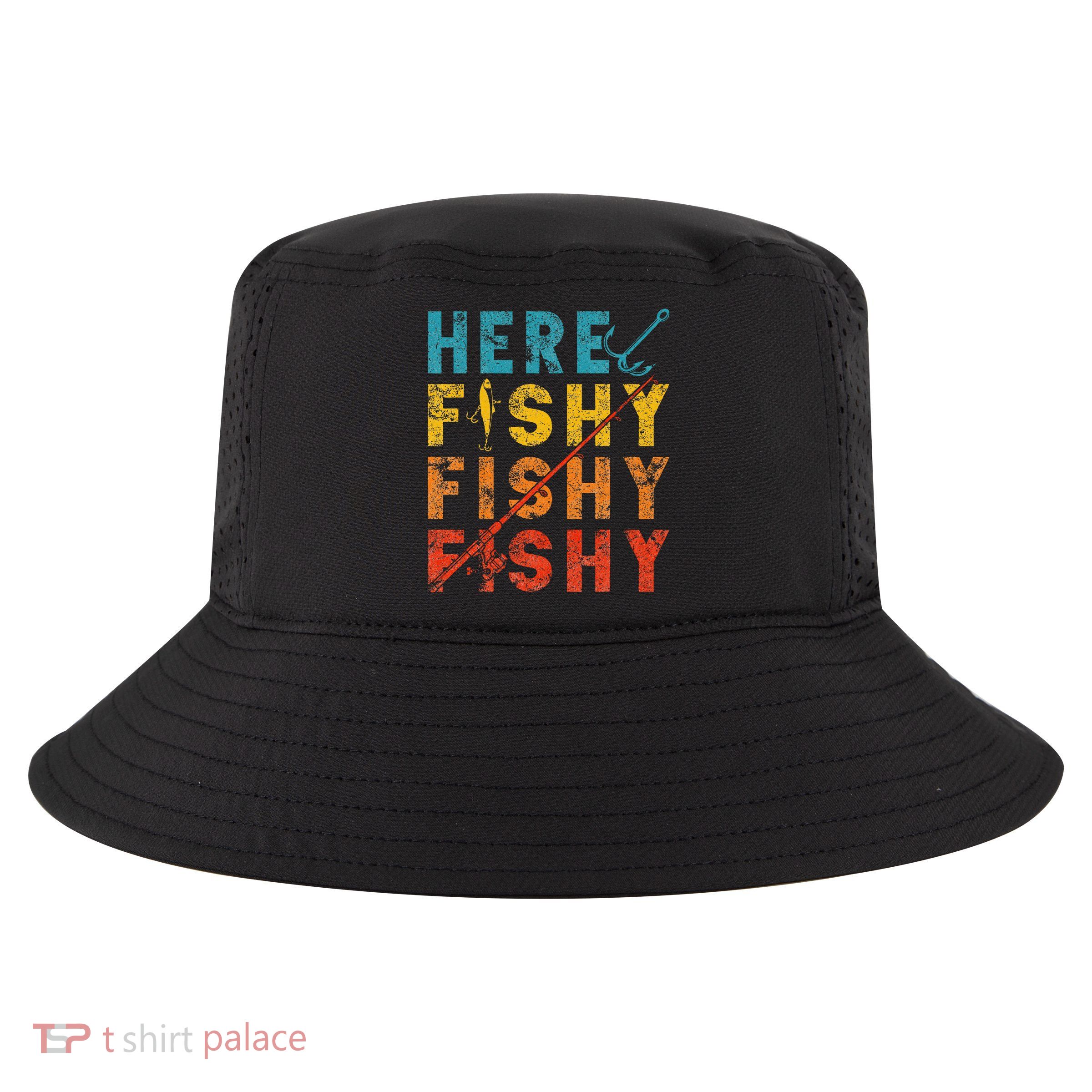Fisher Fish Fishermen Bait Fishing Rod Girls Bass Cool Comfort Performance Bucket Hat