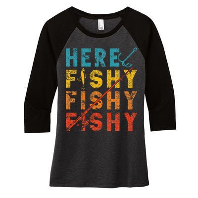 Fisher Fish Fishermen Bait Fishing Rod Girls Bass Women's Tri-Blend 3/4-Sleeve Raglan Shirt
