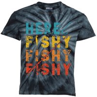 Fisher Fish Fishermen Bait Fishing Rod Girls Bass Kids Tie-Dye T-Shirt