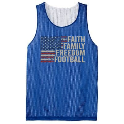 Faith Family Freedom Football Vintage American Flag Player Mesh Reversible Basketball Jersey Tank