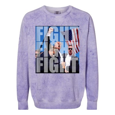 Fight Fight Fight For Donald Trump 2024 Usa Election Voting Colorblast Crewneck Sweatshirt