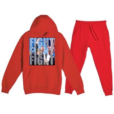 Fight Fight Fight For Donald Trump 2024 Usa Election Voting Premium Hooded Sweatsuit Set