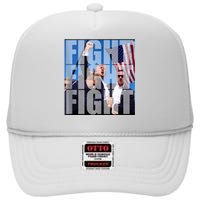 Fight Fight Fight For Donald Trump 2024 Usa Election Voting High Crown Mesh Back Trucker Hat