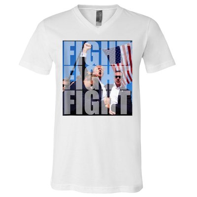 Fight Fight Fight For Donald Trump 2024 Usa Election Voting V-Neck T-Shirt