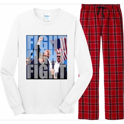 Fight Fight Fight For Donald Trump 2024 Usa Election Voting Long Sleeve Pajama Set