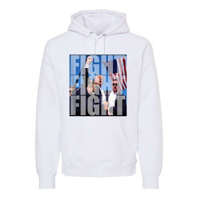 Fight Fight Fight For Donald Trump 2024 Usa Election Voting Premium Hoodie