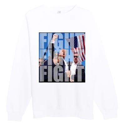 Fight Fight Fight For Donald Trump 2024 Usa Election Voting Premium Crewneck Sweatshirt