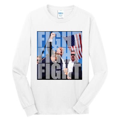 Fight Fight Fight For Donald Trump 2024 Usa Election Voting Tall Long Sleeve T-Shirt