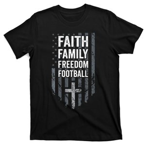 Faith Family Freedom Football Usa Cross Flag T-Shirt