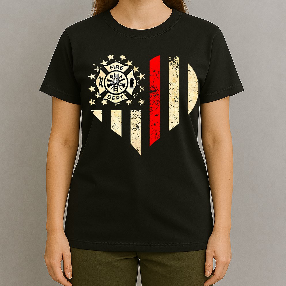 Funny Firefighter Fireman Heart T-Shirt