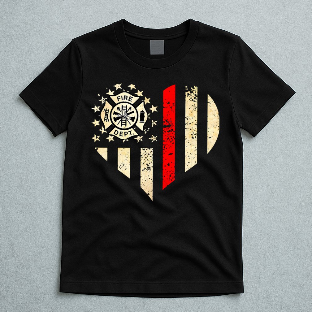 Funny Firefighter Fireman Heart T-Shirt