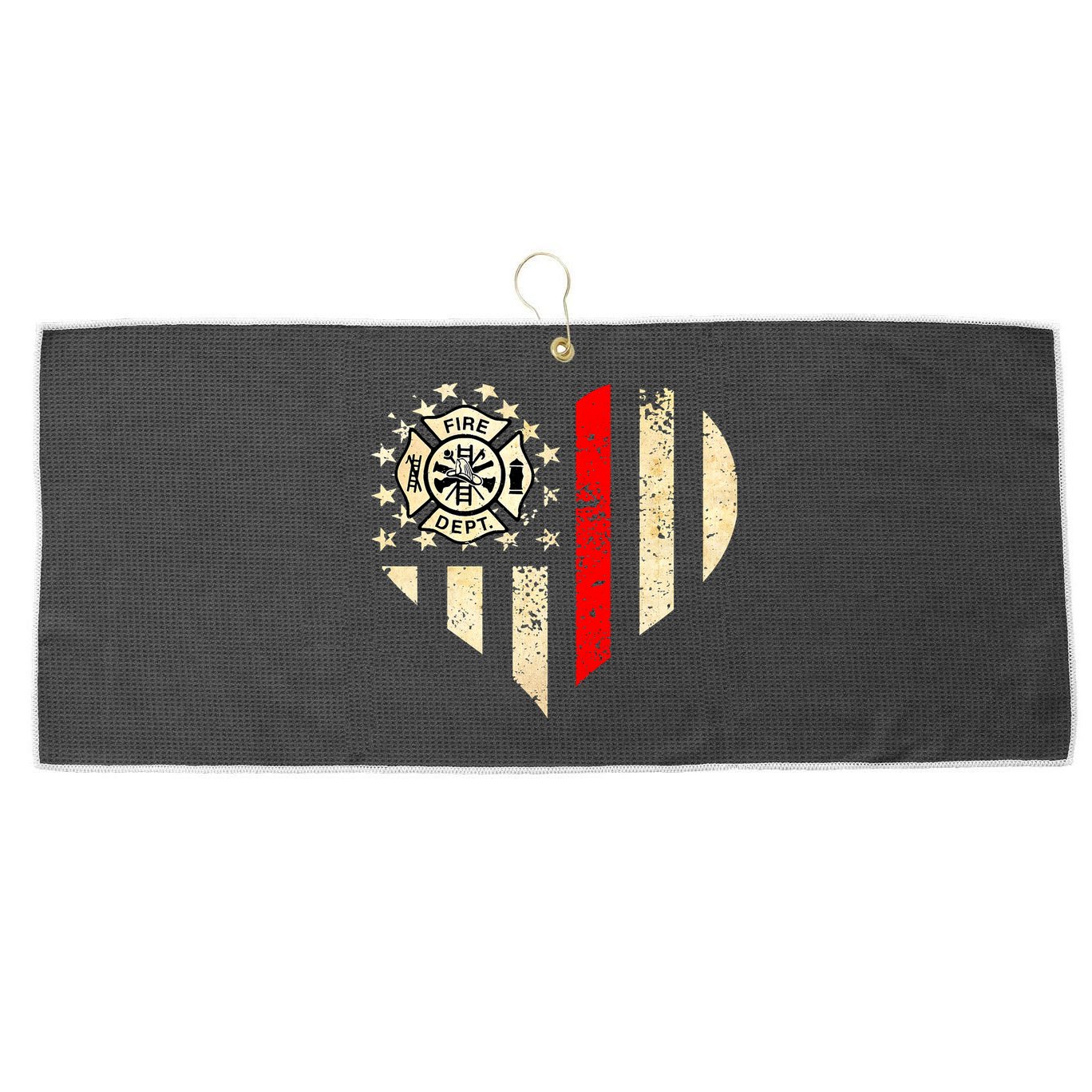 Funny Firefighter Fireman Heart Large Microfiber Waffle Golf Towel