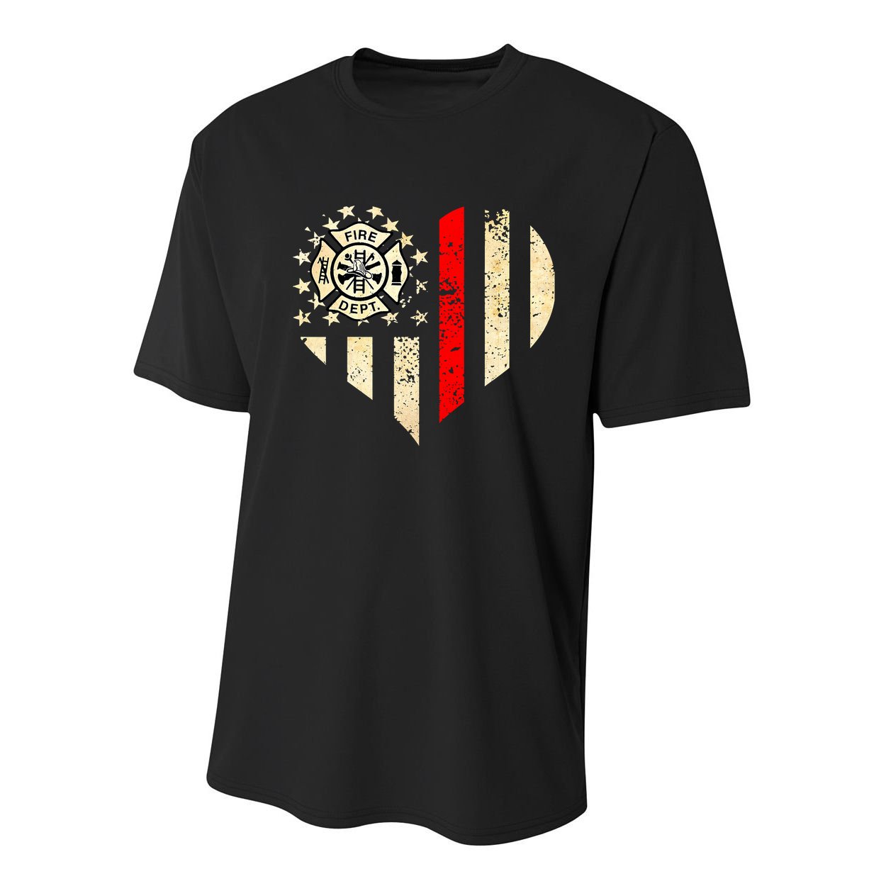 Funny Firefighter Fireman Heart Youth Performance Sprint T-Shirt