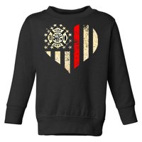 Funny Firefighter Fireman Heart Toddler Sweatshirt