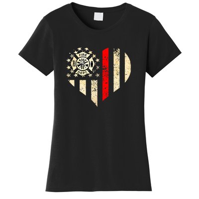 Funny Firefighter Fireman Heart Women's T-Shirt