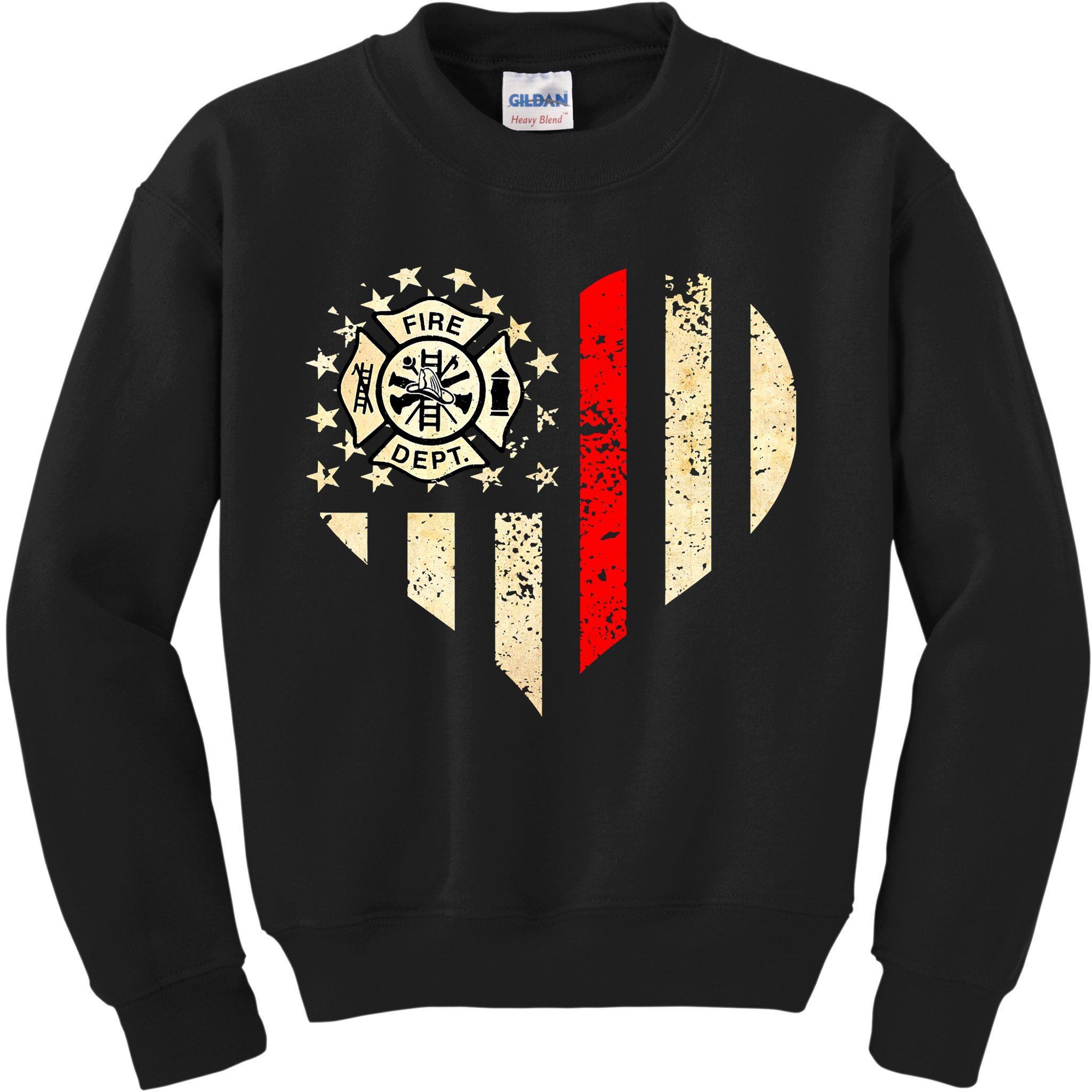 Funny Firefighter Fireman Heart Kids Sweatshirt