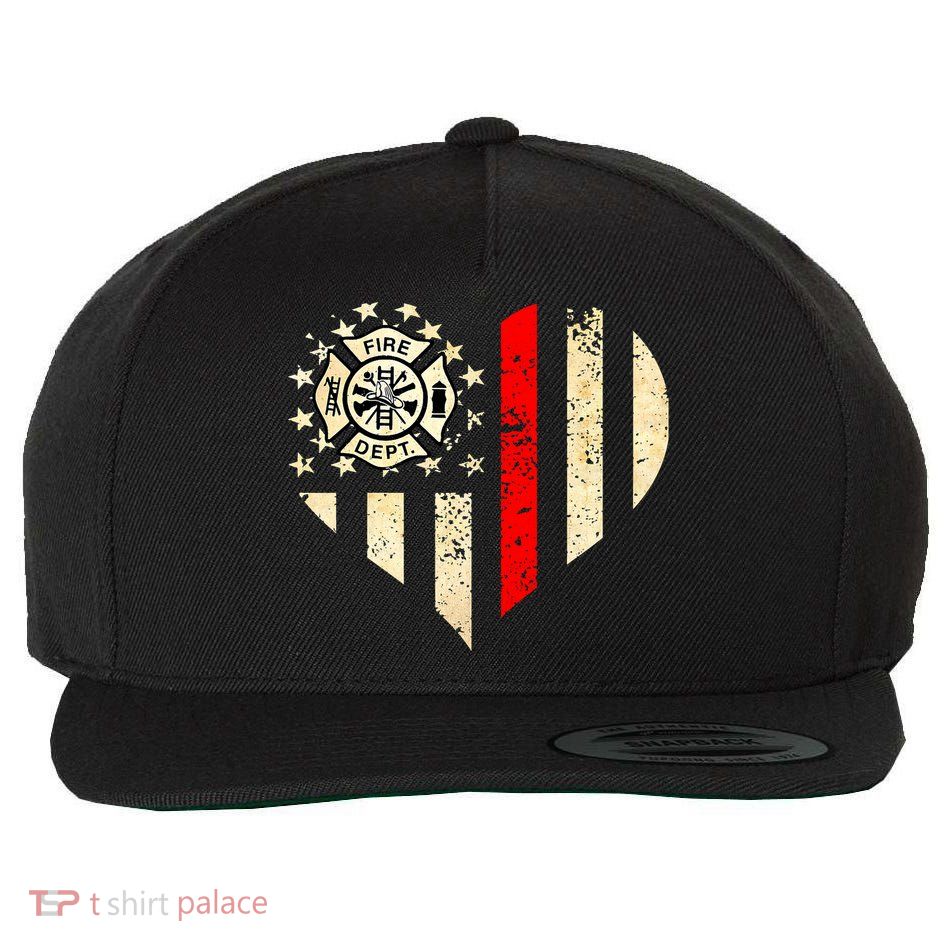 Funny Firefighter Fireman Heart Wool Snapback Cap