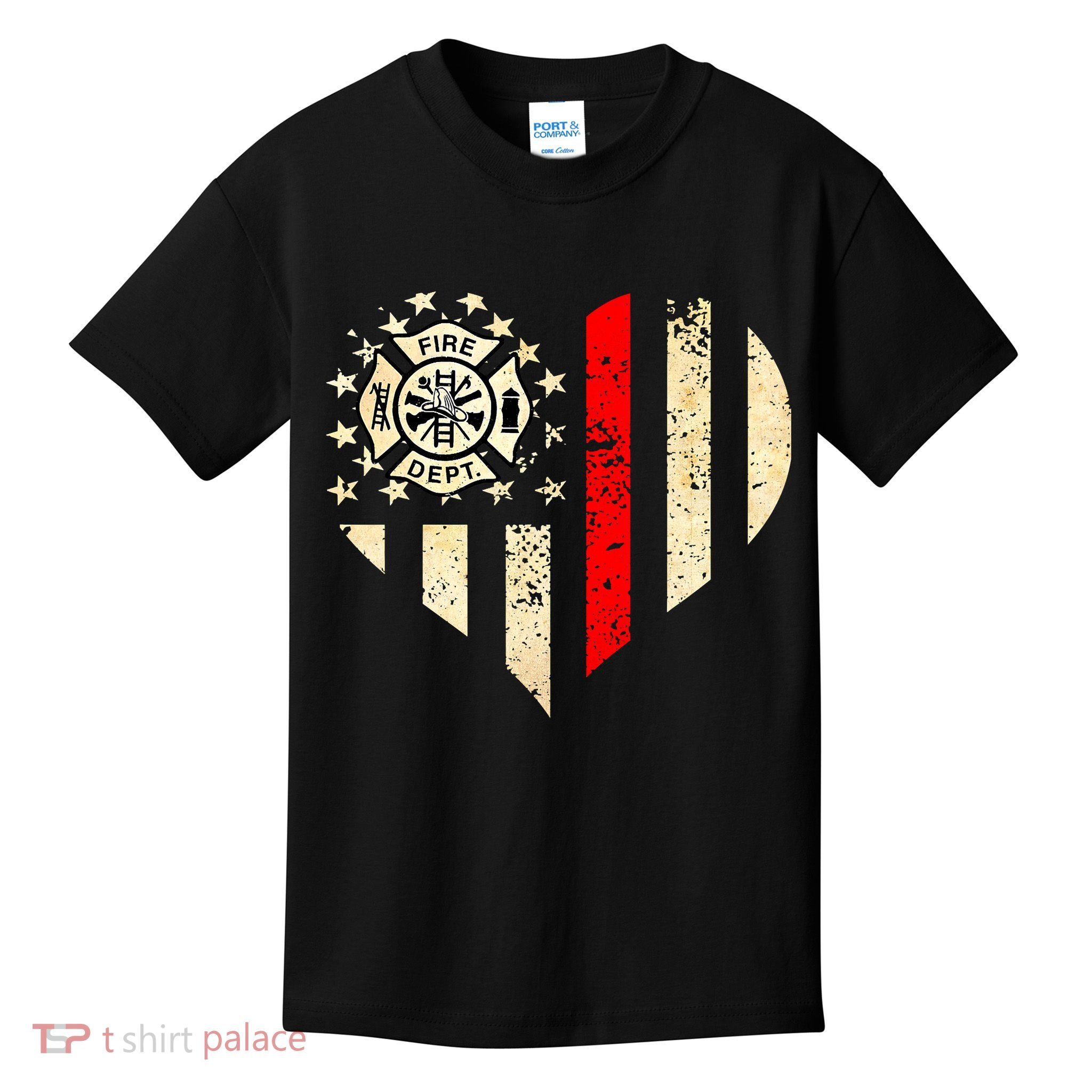 Funny Firefighter Fireman Heart Kids T-Shirt