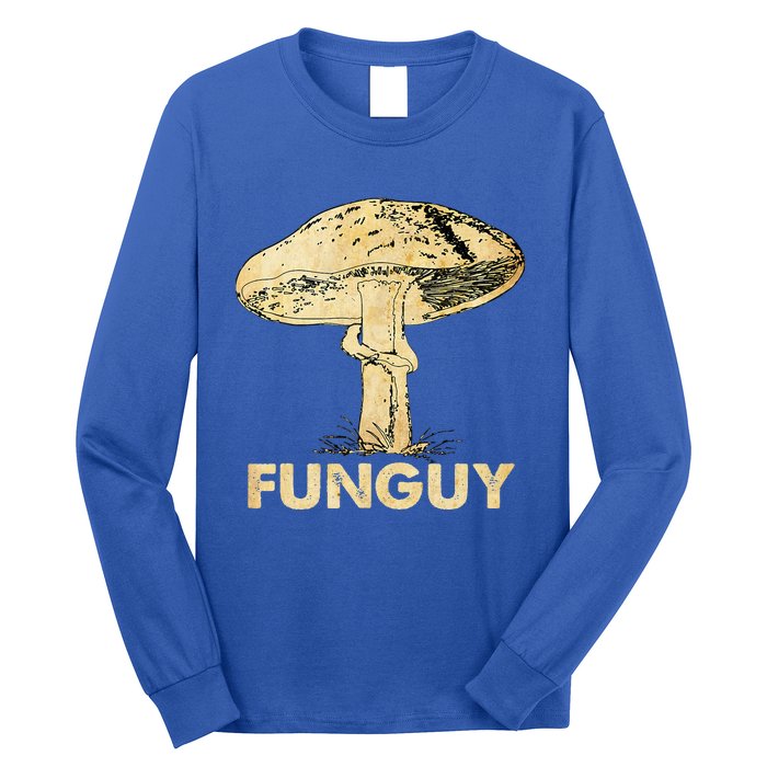 Funguy Funny Fungi Fungus Mushroom Funny Guy Vintage Long Sleeve Shirt