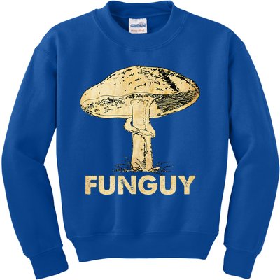 Funguy Funny Fungi Fungus Mushroom Funny Guy Vintage Kids Sweatshirt