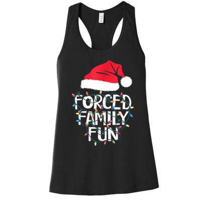 Forced Family Fun Sarcastic Christmas Funny Women's Racerback Tank