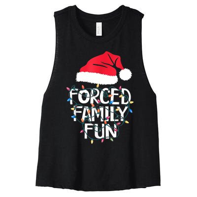 Forced Family Fun Sarcastic Christmas Funny Women's Racerback Cropped Tank