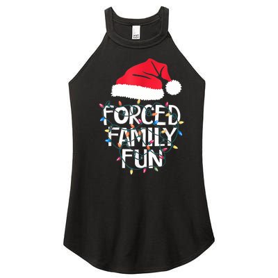 Forced Family Fun Sarcastic Christmas Funny Women's Perfect Tri Rocker Tank