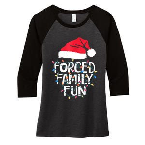 Forced Family Fun Sarcastic Christmas Funny Women's Tri-Blend 3/4-Sleeve Raglan Shirt