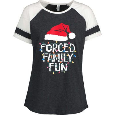 Forced Family Fun Sarcastic Christmas Funny Enza Ladies Jersey Colorblock Tee