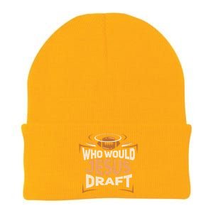 Funny Fantasy Football Who Would Jesus Draft Knit Cap Winter Beanie