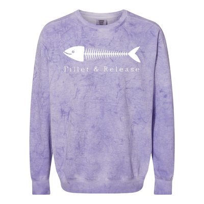 Funny Fishing Fisherman Humor Tee Fillet And Release Colorblast Crewneck Sweatshirt