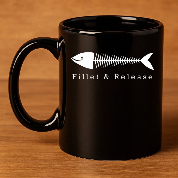 Funny Fishing Fisherman Humor Tee Fillet And Release 11oz C Handle Ceramic Mug