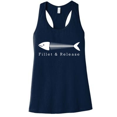 Funny Fishing Fisherman Humor Tee Fillet And Release Womens Tank Top